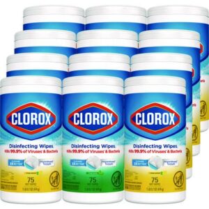 Disinfecting Wipes, Bleach Free Cleaning Wipes, 1-Ply, 7 x 8, Fresh Scent/Citrus Blend, White, 75/Canister, 3/Pack, 4/Carton