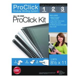 Instant Report Kits, 0.31" Capacity, For 11 x 8.5 Sheets, Clear/Black Covers, Black Spine, 2 Kits/Pack