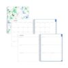Lindley Weekly/Monthly Planner, Floral Artwork, 11 x 8.5, White/Blue/Green Cover, 12-Month (Jan to Dec): 2025