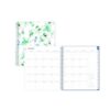 Lindley Monthly Planner, Floral Artwork, 10 x 8, White/Blue/Green Cover, 12-Month (Jan to Dec): 2025