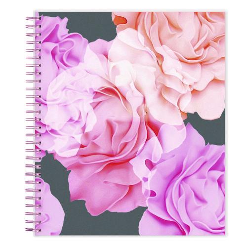 Joselyn Monthly Wirebound Planner, Floral Artwork, 10 x 8, Pink/Peach/Black Cover, 12-Month (Jan to Dec): 2025 - Image 2