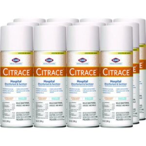 Citrace Hospital Disinfectant and Sanitizer, Citrus, 14 oz Aerosol Spray, 12/Carton