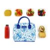 Simplified Lunch Bag with 4 Food Containers, 9 x 6 x 10, Blue Floral - Image 3