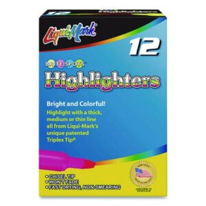 Tank Fluorescent Highlighter, Pink Ink, Chisel Tip, Pink Barrel, Dozen