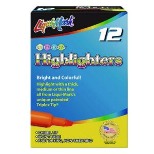 Tank Fluorescent Highlighter, Orange Ink, Chisel Tip, Orange Barrel, Dozen