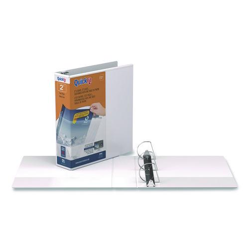 QuickFit D-Ring View Binder, 3 Rings, 2" Capacity, 11 x 8.5, White - Image 2