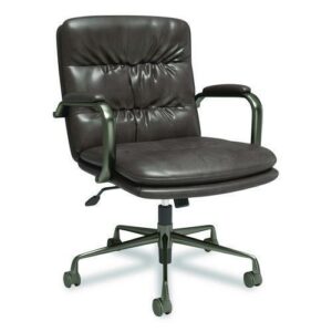 Industria 3-40C Bonded Leather Swivel Manager Chair, Supports Up to 275 lbs, 18.31" to 22.05" Seat Height, Gray Seat/Back