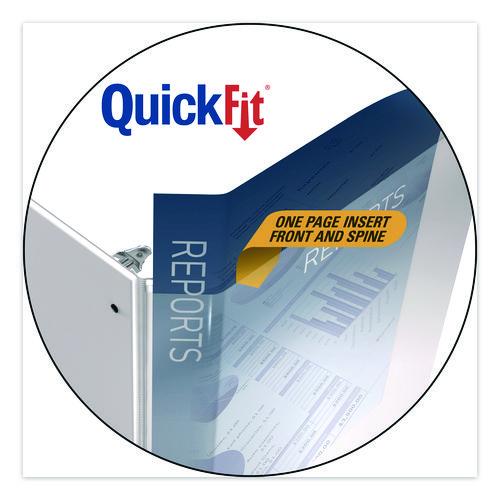 QuickFit D-Ring View Binder, 3 Rings, 2" Capacity, 11 x 8.5, White - Image 3