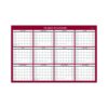Classic Red Laminated Erasable Wall Calendar, 48 x 32, White/Red/Gray Sheets, 12-Month (Jan to Dec): 2025