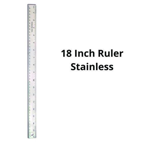 Stainless Steel Ruler, Standard/Metric, 18" Long, Silver, 36/Carton - Image 2
