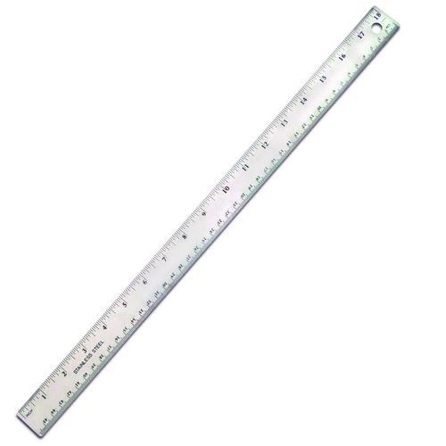 Stainless Steel Ruler, Standard/Metric, 18" Long, Silver, 36/Carton - Image 4