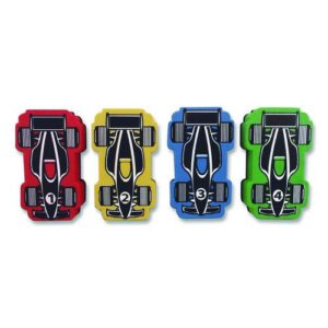 Magnetic Racecar Whiteboard Eraser, 4.5" x 2.6" x 1", Assorted Colors, 4/Pack, 24 Packs/Carton