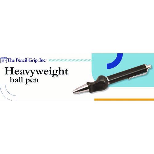 The Pencil Grip Heavyweight Ballpoint Pen with Patented Grip, Retractable, Medium 0.7mm, Black Ink, Black/Silver Barrel, 8/CT - Image 4