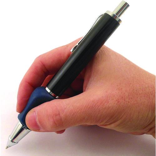 The Pencil Grip Heavyweight Ballpoint Pen with Patented Grip, Retractable, Medium 0.7mm, Black Ink, Black/Silver Barrel, 8/CT - Image 5