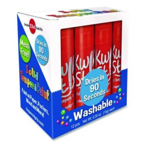 Kwik Stix Single Color Pack, 0.7" x 3.5", Red, 12/Pack, 12 Packs/Carton