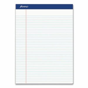 Perforated Writing Pads, Narrow Rule, 50 White 8.5 x 11.75 Sheets, Dozen