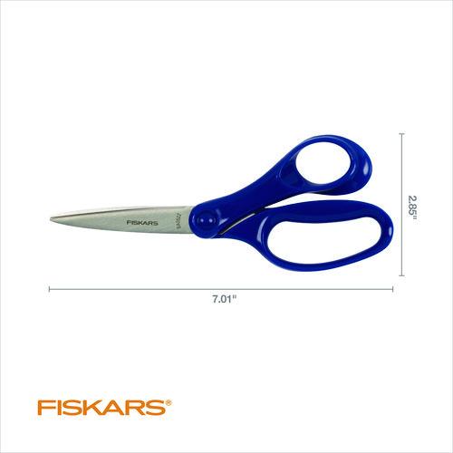 Student Scissors, Pointed Tip, 7" Long, Offset Assorted Color Handle - Image 3