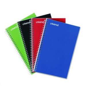 Wirebound Notebook, 3-Subject, Medium/College Rule, Assorted Cover Colors, (120) 9.5 x 6 Sheets, 4/Pack