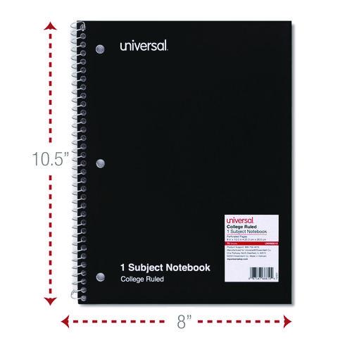 Wirebound Notebook, 1-Subject, Medium/College Rule, Black Cover, (70) 10.5 x 8 Sheets - Image 2