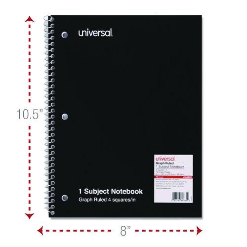 Wirebound Notebook, 1-Subject, Quadrille Rule (4 sq/in), Black Cover, (70) 10.5 x 8 Sheets - Image 2