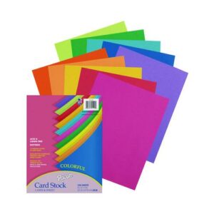 Array Card Stock, 65 lb Cover Weight, 8.5 x 11, Assorted Lively Colors, 250/Pack