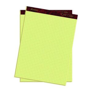 Gold Fibre Canary Quadrille Pads, Stapled with Perforated Sheets, Quadrille Rule (4 sq/in), 50 Canary 8.5 x 11.75 Sheets