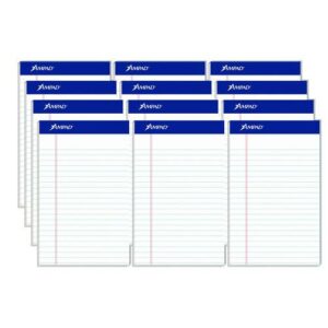Perforated Writing Pads, Narrow Rule, 50 White 5 x 8 Sheets, Dozen