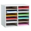 Wood Adjustable 12 Compartment Literature Organizer, 12 Sections, Letter Size, 20 x 11.8 x 16.3, White - Image 10