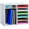 Wood Adjustable 12 Compartment Literature Organizer, 12 Sections, Letter Size, 20 x 11.8 x 16.3, White - Image 8