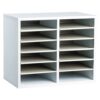 Wood Adjustable 12 Compartment Literature Organizer, 12 Sections, Letter Size, 20 x 11.8 x 16.3, White - Image 5