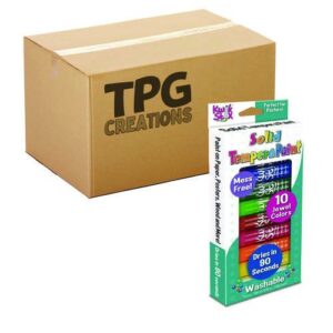 Kwik Stix Tempera Paint Set, 10 Assorted Jewel Tones Colors, 10/Pack, 12 Packs/Carton