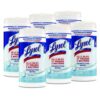 Disinfecting Wipes, 1-Ply, 7 x 7.25, Crisp Linen, White, 80 Wipes/Canister, 6 Canisters/Carton