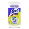 Dual Action Disinfecting Wipes, 1-Ply, 7 x 7.5, Citrus, White/Purple, 75/Canister