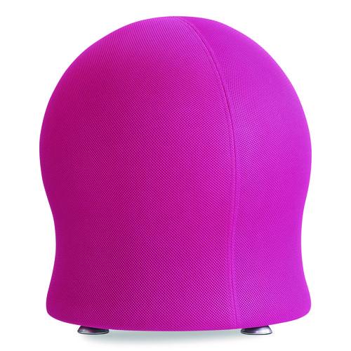 Zenergy Ball Chair, Backless, Supports Up to 250 lb, Pink Fabric Seat, Silver Base - Image 2