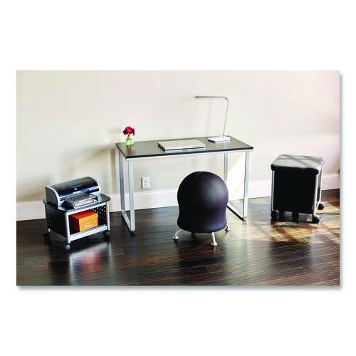 Zenergy Ball Chair, Backless, Supports Up to 250 lb, Pink Fabric Seat, Silver Base - Image 3