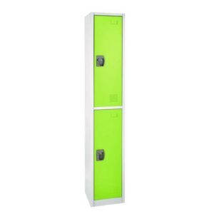 Steel Storage Locker, 2 Compartment, 12 x 12 x 72, Green