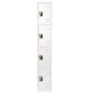 Steel Storage Locker, 4 Compartment, 12 x 12 x 72, White