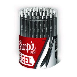 S-Gel High-Performance Gel Pen, Retractable, Medium 0.7 mm, Black Ink, Black Barrel, 36/Pack