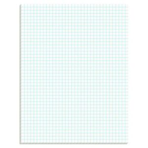 Quadrille Pads, Quadrille Rule (4 sq/in), 50 White (Heavyweight 20 lb Bond) 8.5 x 11 Sheets