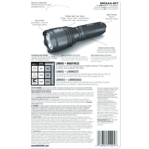 LED Aluminum Flashlight, 3 AAA Batteries (Included), Black - Image 2