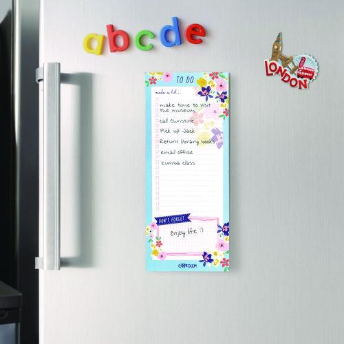 Magnetic To Do List, Unruled, 60 Multicolor Floral, 3.5 x 8.5 Sheets, 6/Pack - Image 5
