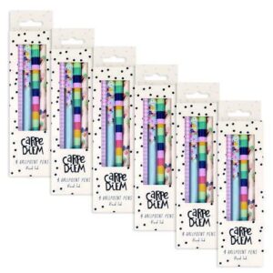 Carpe Diem Ballpoint Pen, Stick, Medium 0.7 mm, Black Ink, Assorted Ditzy Floral Barrel Patterns 4 Pens/Pack, 6 Packs/Box
