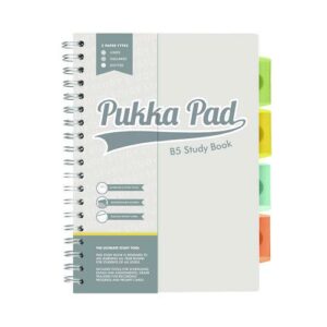 B5 Size Project Book, Homework/Assignment-Tracking with Ruled Notes Pages, Gray/White Cover, (100) 9.8 x 6.9 Sheets
