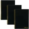 B5 Size Notebook, 1-Subject, Medium/College Rule, Black Cover, (80) 9.8 x 6.9 Sheets, 3/Pack