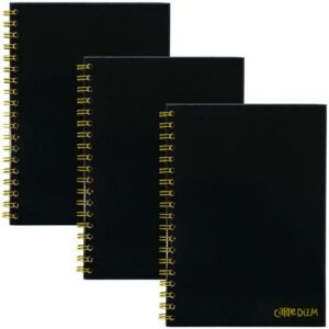 B5 Size Notebook, 1-Subject, Medium/College Rule, Black Cover, (80) 9.8 x 6.9 Sheets, 3/Pack