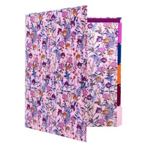 Rollbound Binder, 3 Rings, 1" Capacity, 11 x 8.5, Cream/Yellow/Blue/Red