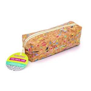 Eco Pencil Case, 7.99" x 2.37" x 2.75", Brown/Multicolor Cork