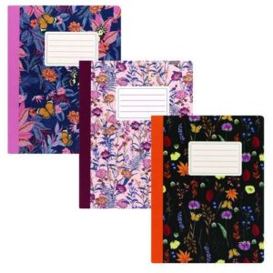 Composition Book, Medium/College Rule, Assorted Cover Colors, (70) 9.75 x 7.5 Sheets, 3/Pack