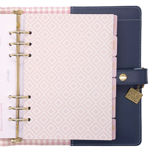A5 Planner, Feathers, 10.24 x 9.25, Blue/Pink/White/Yellow Cover, 12-Month - Image 3