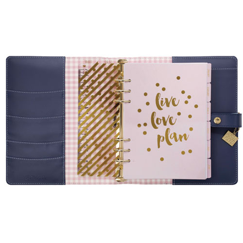 A5 Planner, Feathers, 10.24 x 9.25, Blue/Pink/White/Yellow Cover, 12-Month - Image 4